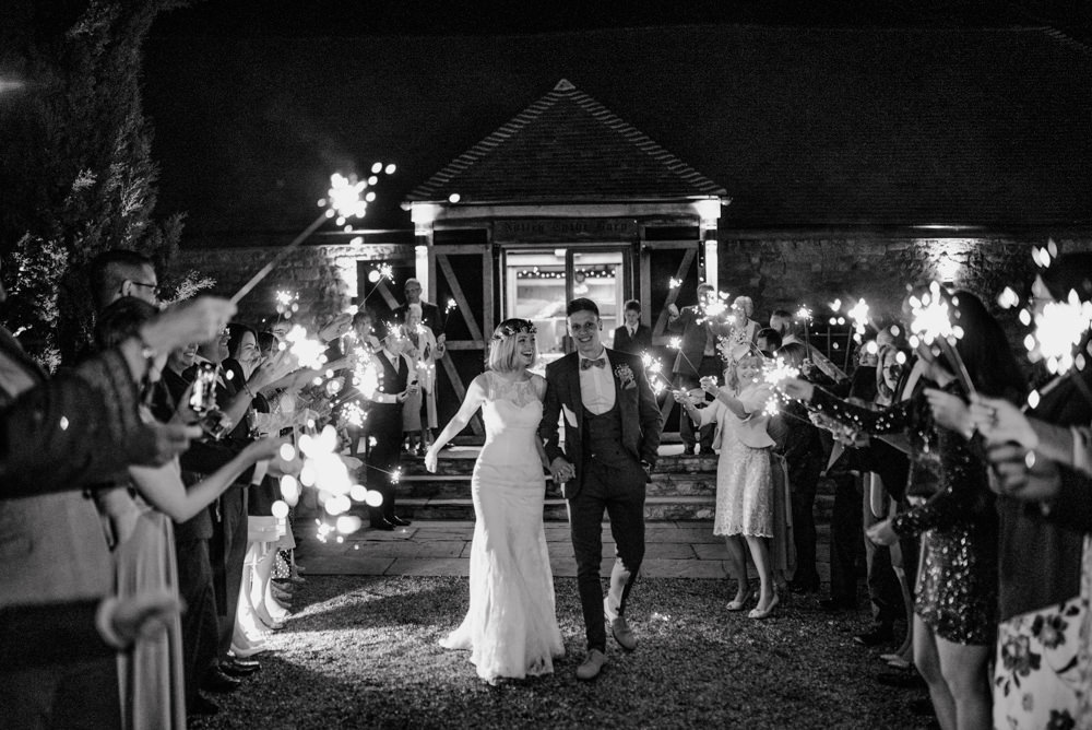 Sparkler Send Off Exit Notley Tythe Barn Wedding Kazooieloki Photography