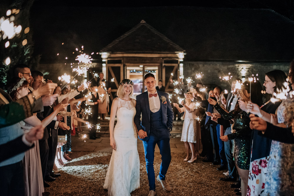 Sparkler Send Off Exit Notley Tythe Barn Wedding Kazooieloki Photography
