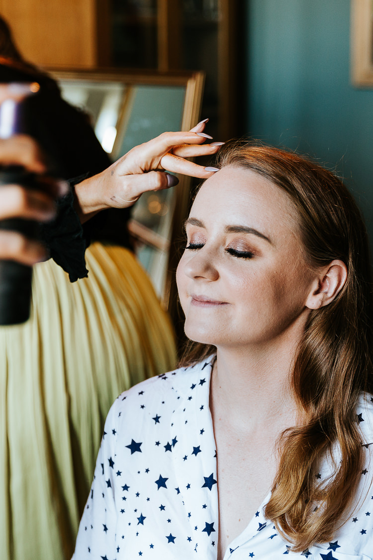 Make Up Bride Bridal Beauty Pretty Pastel Floral Village Hall Wedding Struve Photography