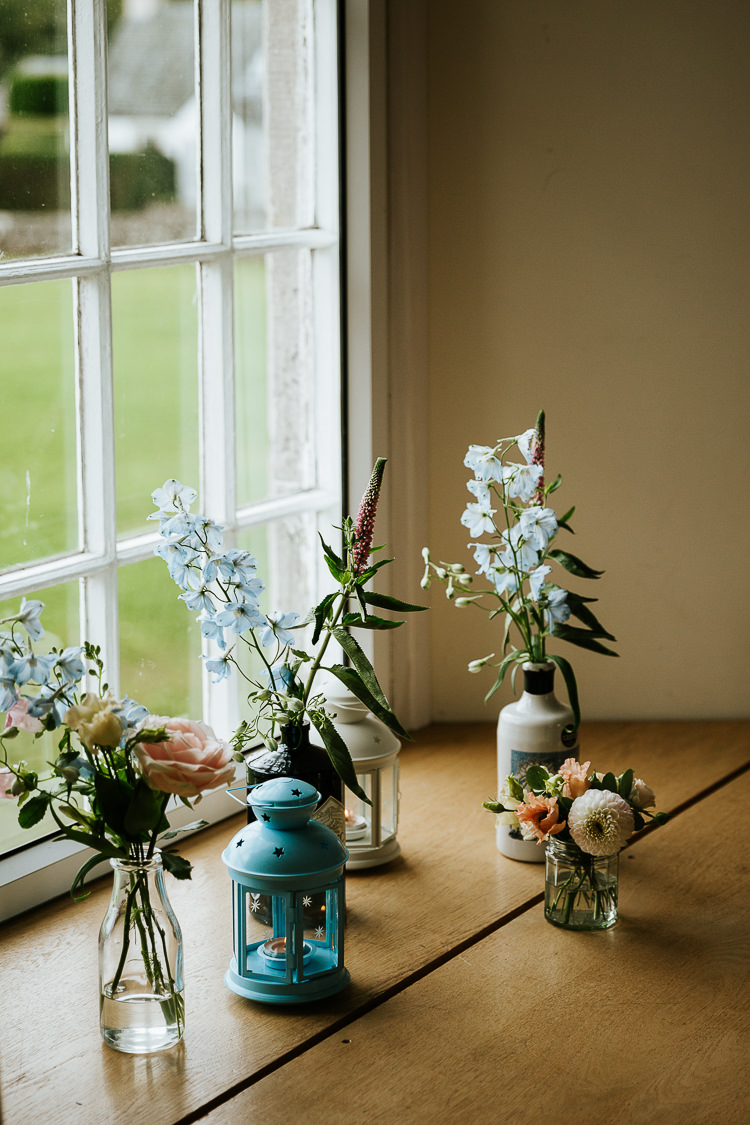 Delphiniums Roses Stocks Pink Blue White Flowers Rose Dahlia Poppy Pastel Floral Village Hall Wedding Struve Photography