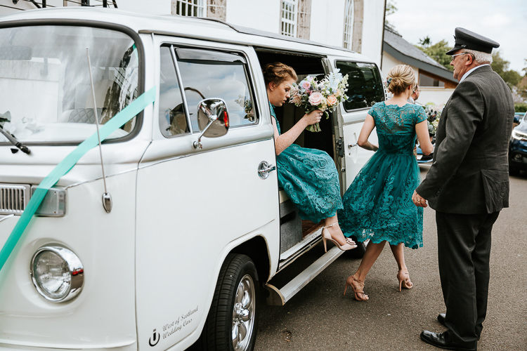 VW Camper Van Pretty Pastel Floral Village Hall Wedding Struve Photography
