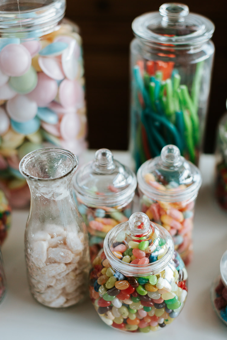 Sweets Jars Sweeties Table Bar Station Pretty Pastel Floral Village Hall Wedding Struve Photography