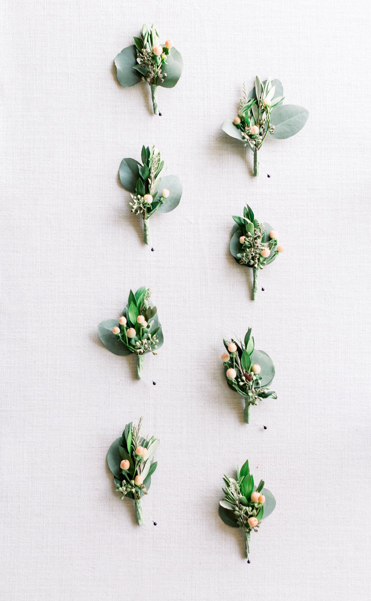 Buttonhole Greenery Berry Romantic Spring Pastel Farm Wedding Ashley Spangler Photography