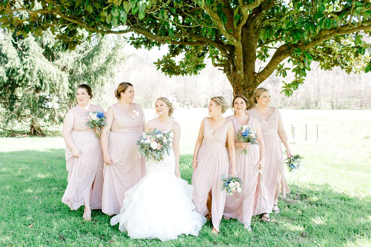 Pink Bridesmaid Dress Romantic Spring Pastel Farm Wedding Ashley Spangler Photography