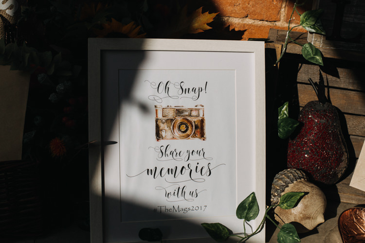 Instagram Sign Hashtag Shustoke Farm Barns Wedding Ellie Grace Photography