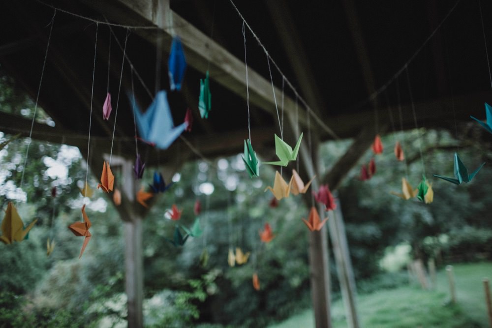 Origami Cranes The Green Cornwall Wedding Ben Selway Photography