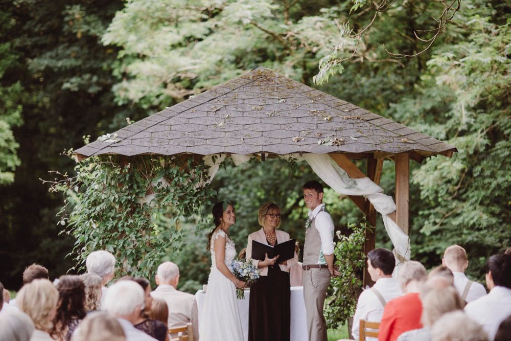 Outdoor Woodland Ceremony The Green Cornwall Wedding Ben Selway Photography