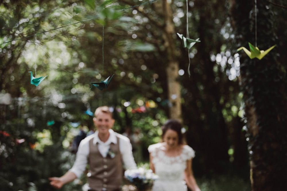 Origami Cranes The Green Cornwall Wedding Ben Selway Photography