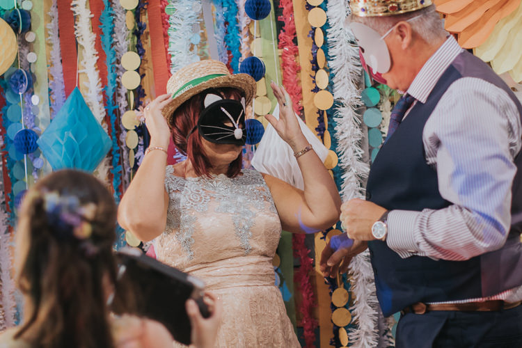 Photo Booth Streamers Pom Poms Back Drop Props The Workstation Cinema Colourful Wedding Bloom Weddings