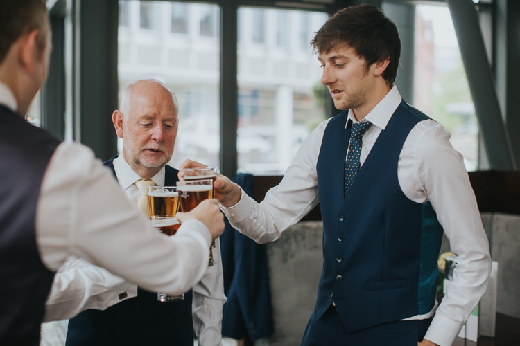 Blue Waistcoat Groom Prep The Workstation Cinema Colourful Wedding Bloom Weddings