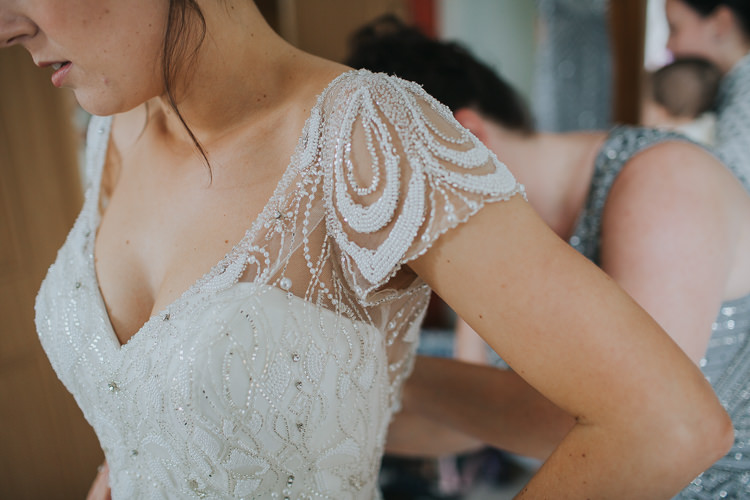 Bride Bridal Beaded Embellished Cap Short Sleeve Dress Sweetheart Neckline The Workstation Cinema Colourful Wedding Bloom Weddings