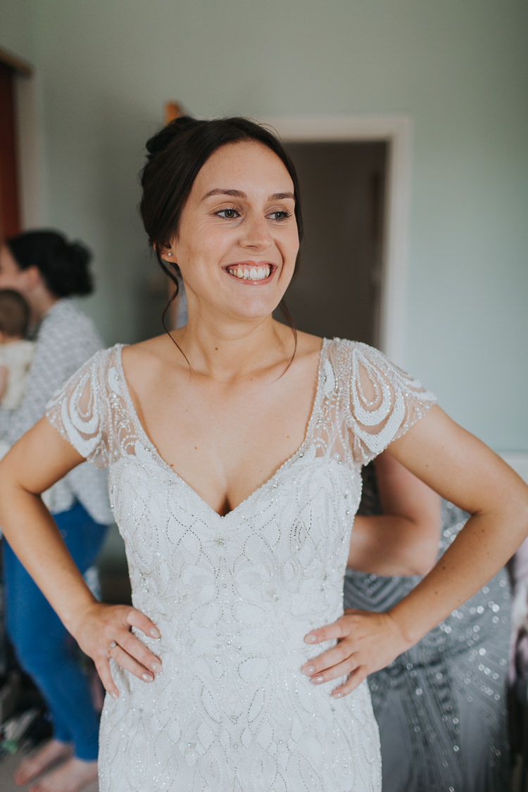 Bride Bridal Beaded Embellished Cap Short Sleeve Dress Sweetheart Neckline The Workstation Cinema Colourful Wedding Bloom Weddings
