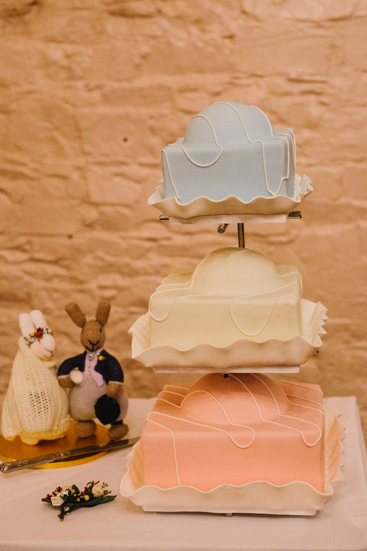 Giant Fondant Fancy Cake Larchfield Estate Wedding Honey and the Moon Photography