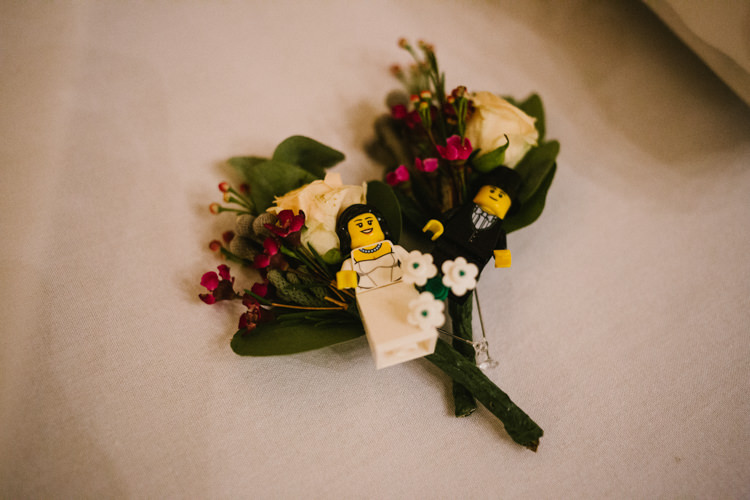 Lego Buttonhole Flowers Larchfield Estate Wedding Honey and the Moon Photography