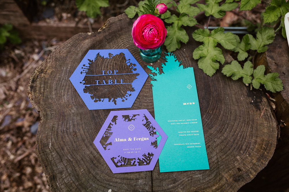 Laser Cut Bright Colourful Stationery Arnos Vale Weddings Ideas When Charlie Met Hannah Photography