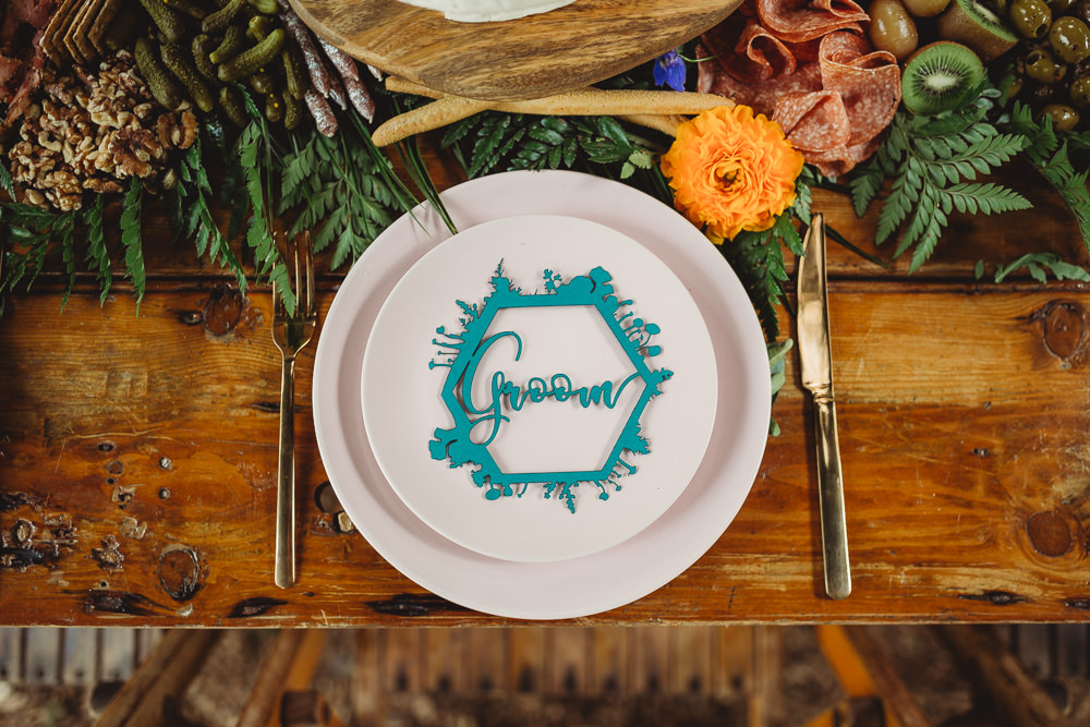 Laser Cut Bright Colourful Stationery Place Name Arnos Vale Weddings Ideas When Charlie Met Hannah Photography