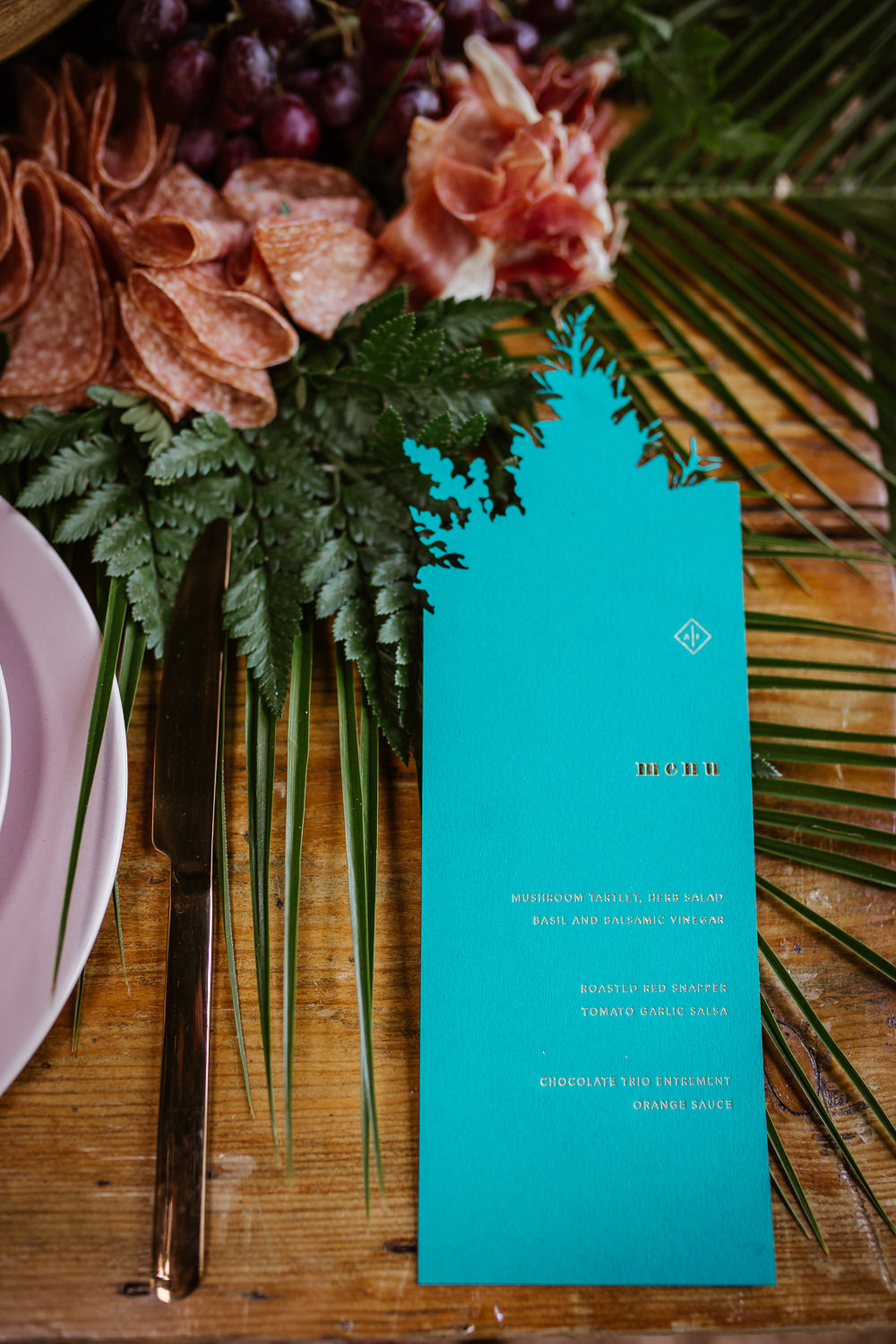 Laser Cut Bright Colourful Stationery Menu Arnos Vale Weddings Ideas When Charlie Met Hannah Photography