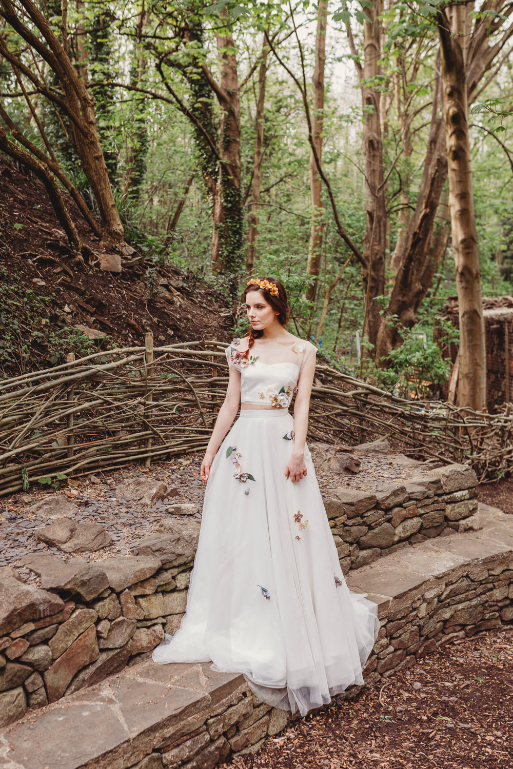 Dress Gown Bride Bridal Lace Silk Train Veil Flowers Embroidery Skirt Top Arnos Vale Weddings Ideas When Charlie Met Hannah Photography