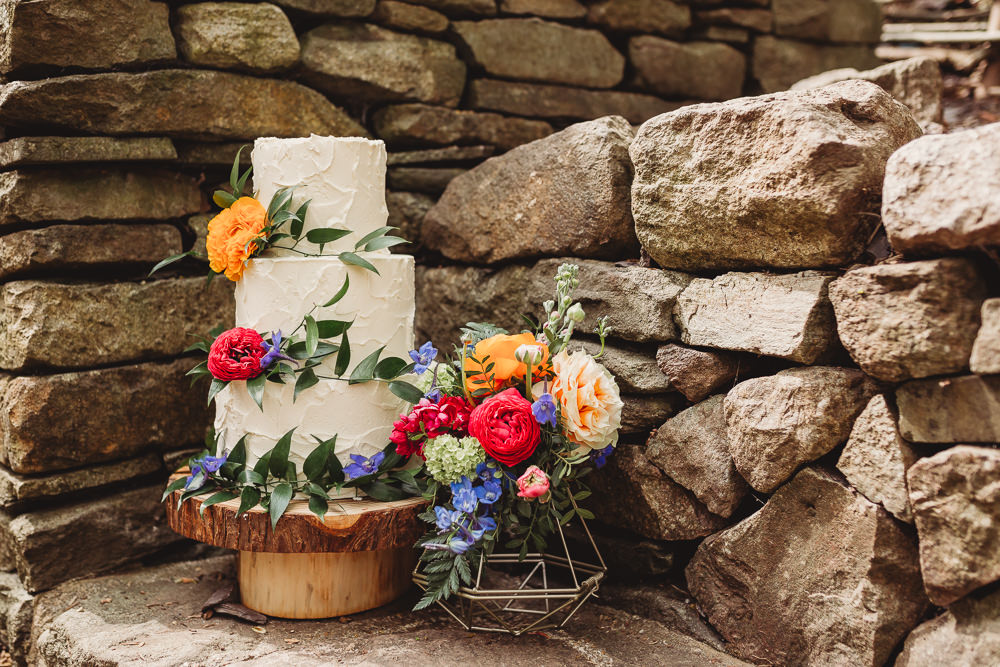 Rustic Buttercream Cake Flowers Greenery Log Stand Arnos Vale Weddings Ideas When Charlie Met Hannah Photography