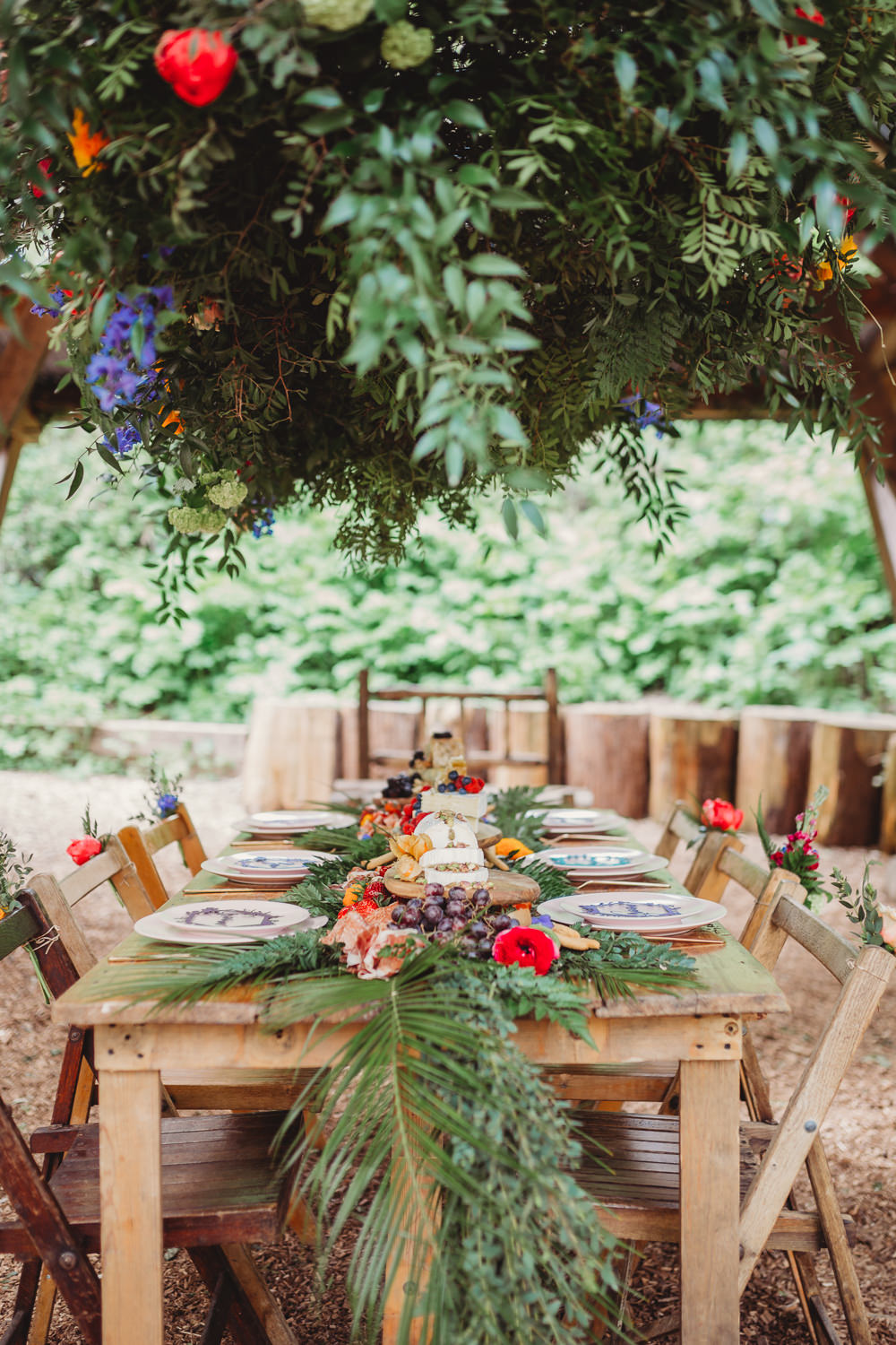 Table Flowers Garland Swag Runner Greenery Palm Leaves Tropical Colourful Arnos Vale Weddings Ideas When Charlie Met Hannah Photography
