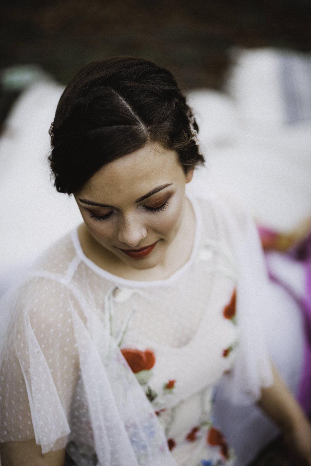 Make Up Hair Bride Bridal Style Beauty Colourful Boho Festival Wedding Ideas Ella Violet Photography