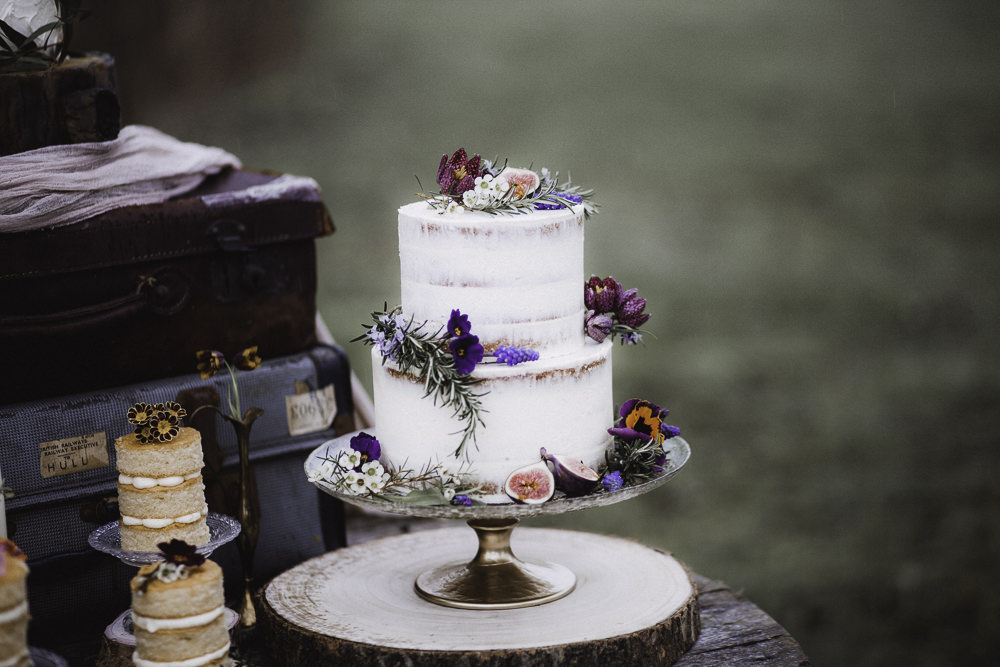 Semi Naked Buttercream Cake Flowers Colourful Boho Festival Wedding Ideas Ella Violet Photography