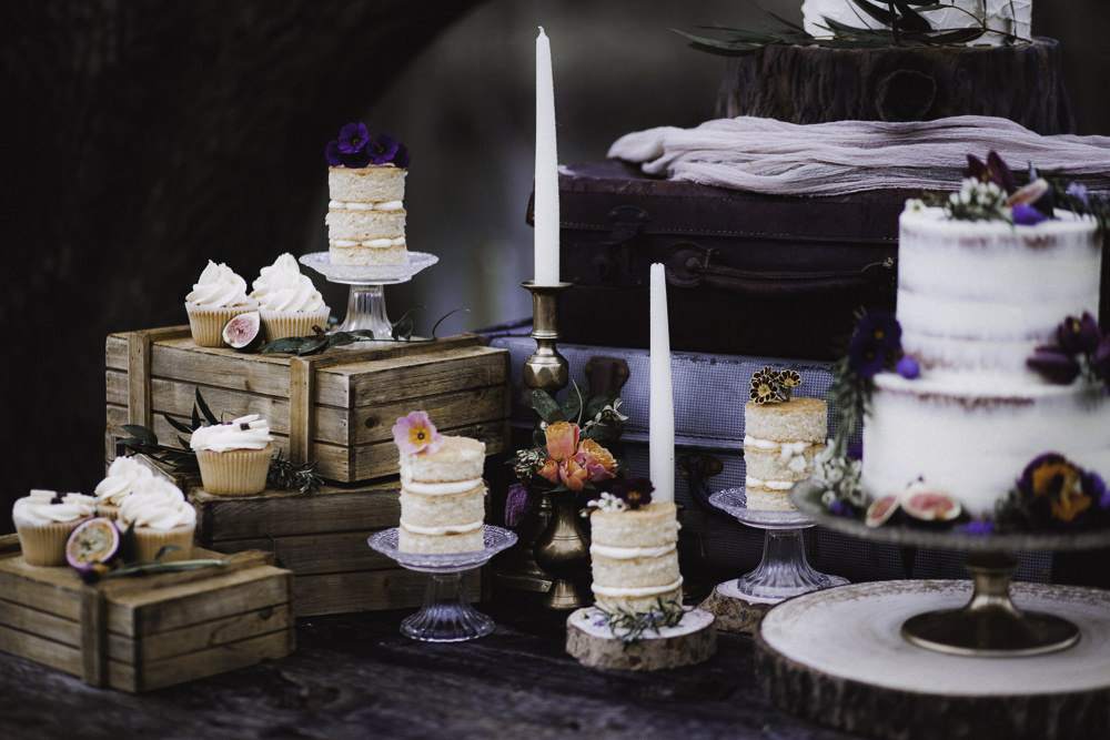 Wooden Rustic Cake Table Desserts Colourful Boho Festival Wedding Ideas Ella Violet Photography