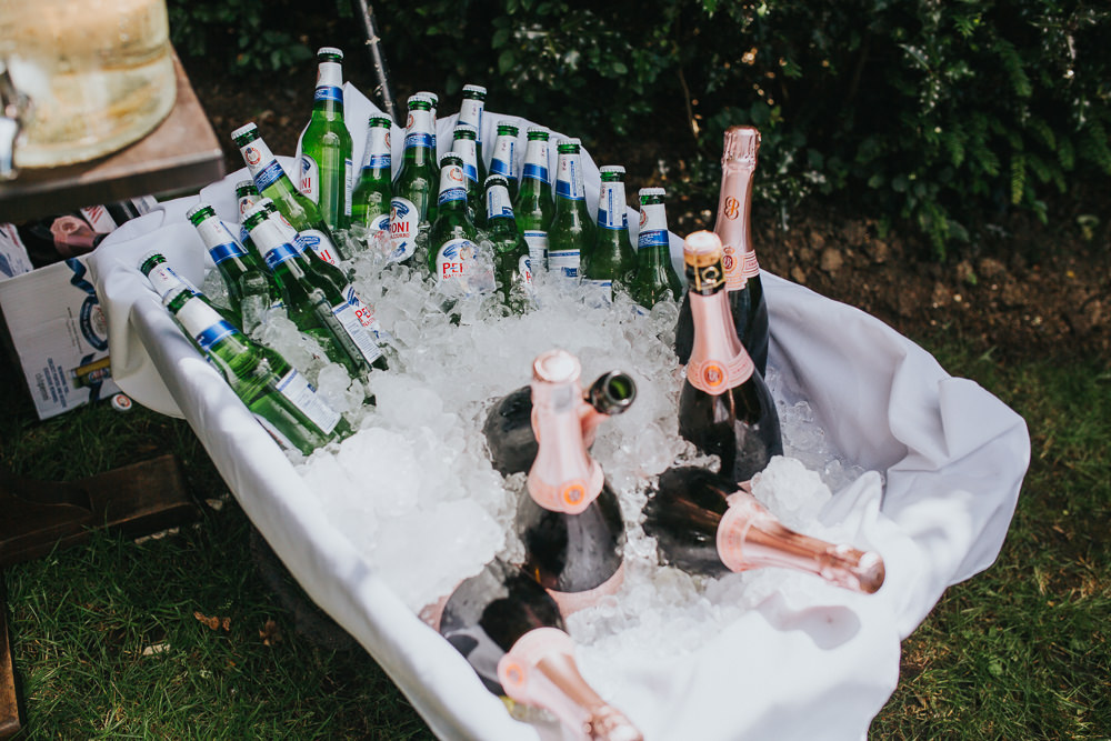 Wheel Barrow Drinks Ice Colourful Bright Summer Pub Wedding Charlotte Razzell Photography