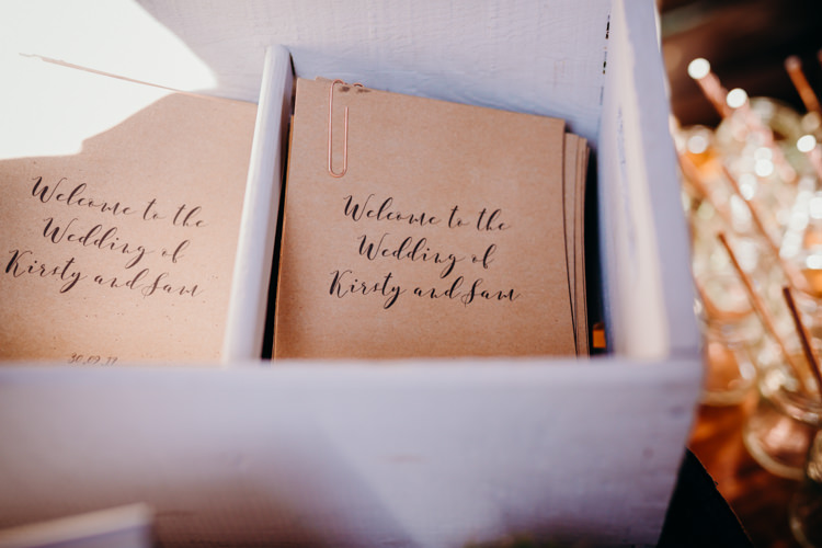 Stationery Order Service Calligraphy Brown Paper Creative Hertfordshire Barn Boho DIY Wedding Beard and Mane Photography