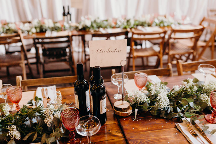 Marble Calligraphy Table Names Creative Hertfordshire Barn Boho DIY Wedding Beard and Mane Photography