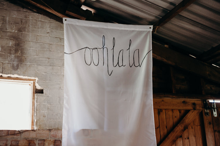 Fabric Banner Backdrop Ohh La La Creative Hertfordshire Barn Boho DIY Wedding Beard and Mane Photography