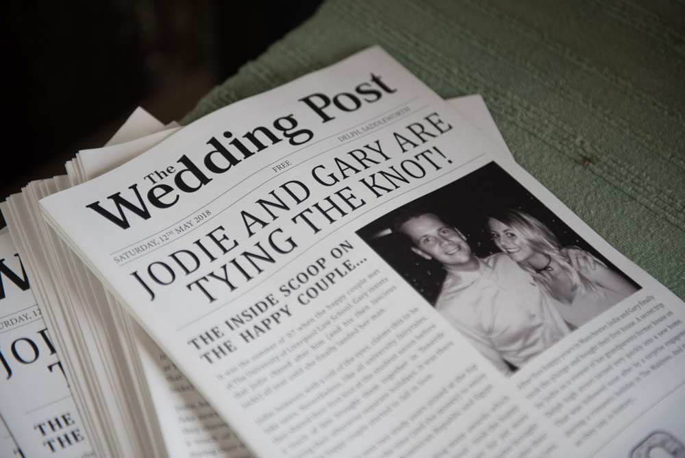Newspaper Order Day Service Crow Hill Wedding Tim Simpson Photography