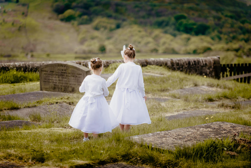 Flower Girls White Dresses Crow Hill Wedding Tim Simpson Photography