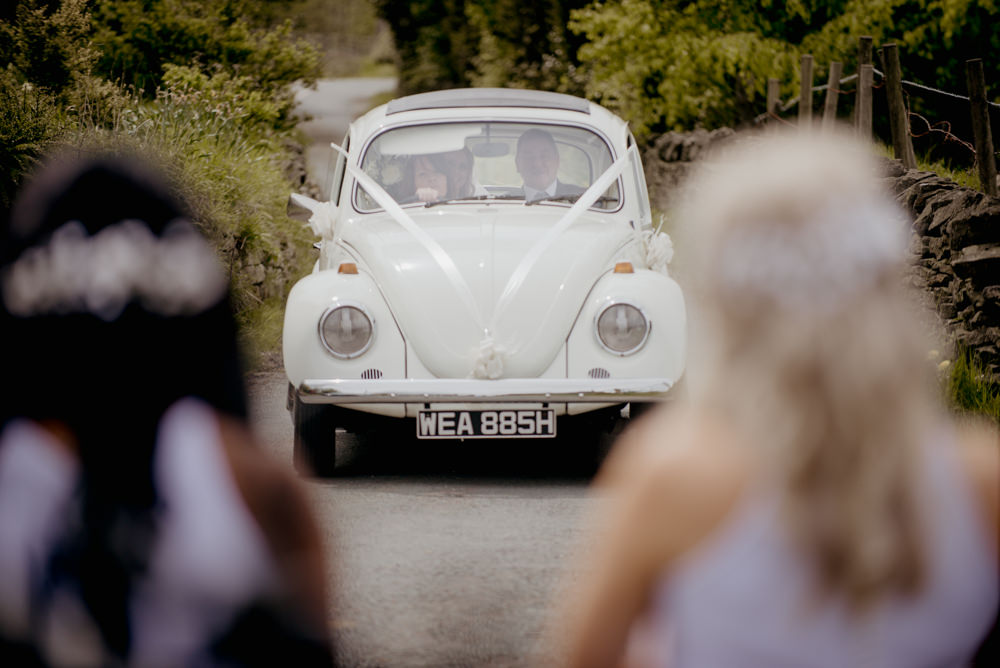 VW Beetle Car Transport Crow Hill Wedding Tim Simpson Photography
