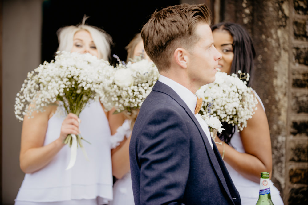 Groom Suit Mustard Bow Tie Crow Hill Wedding Tim Simpson Photography