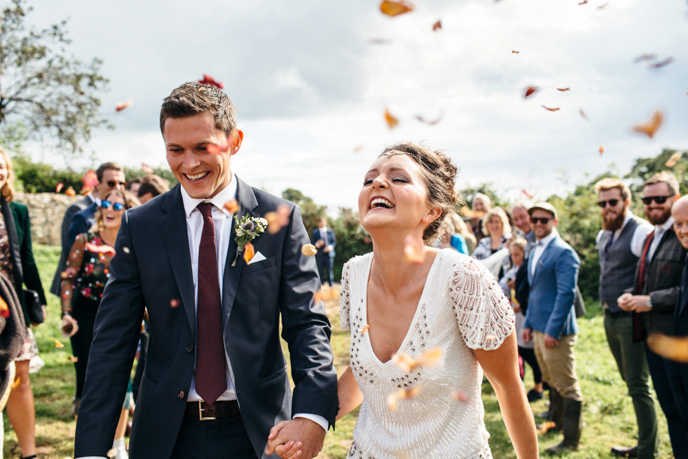 Conefetti Throw Devon Garden Wedding Tipi Freckle Photography
