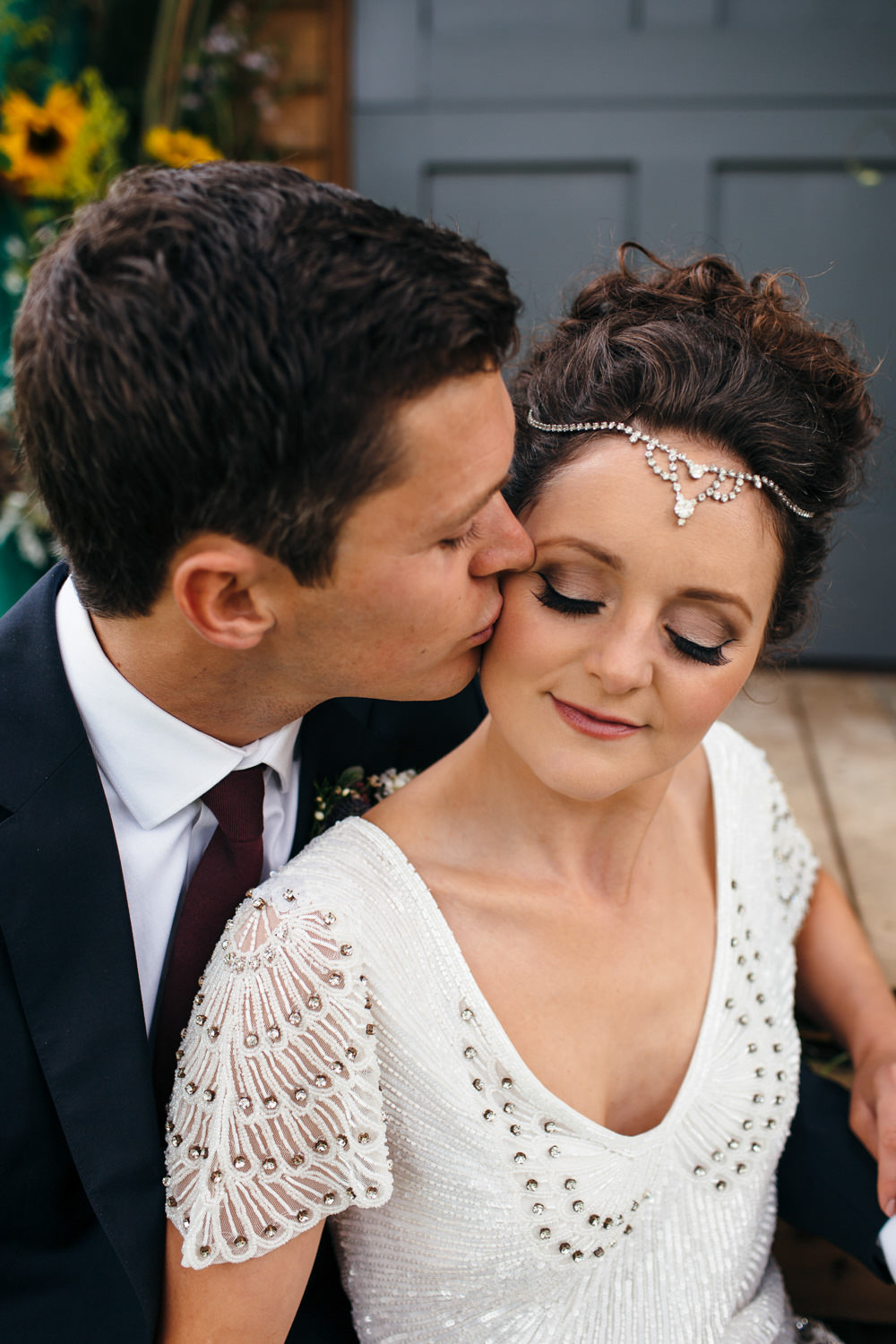 Bride Bridal Make Up Hair Accessory Devon Garden Wedding Tipi Freckle Photography