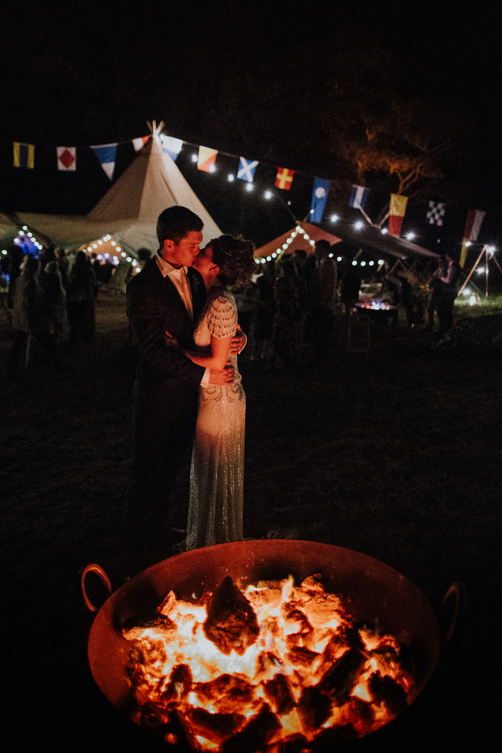 Fire Pit Devon Garden Wedding Tipi Freckle Photography