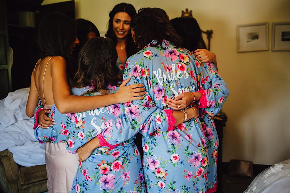 Bride Bridesmaids Floral Robes Dressing Gowns Great Fosters Wedding Roo Stain Photography