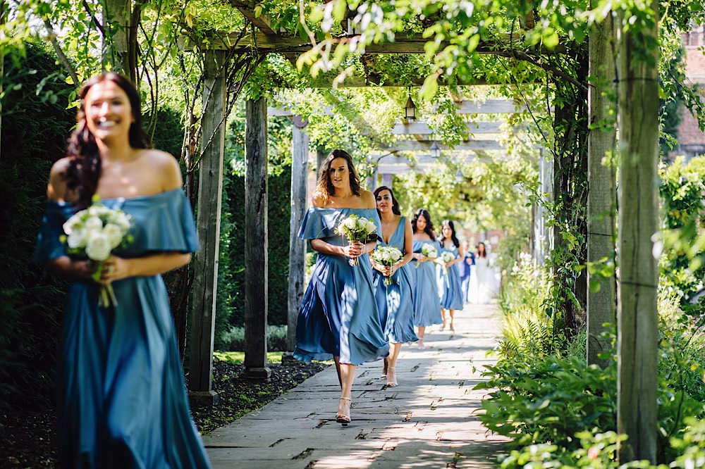 Cornflower Blue Bridesmaid Dresses Silk Great Fosters Wedding Roo Stain Photography