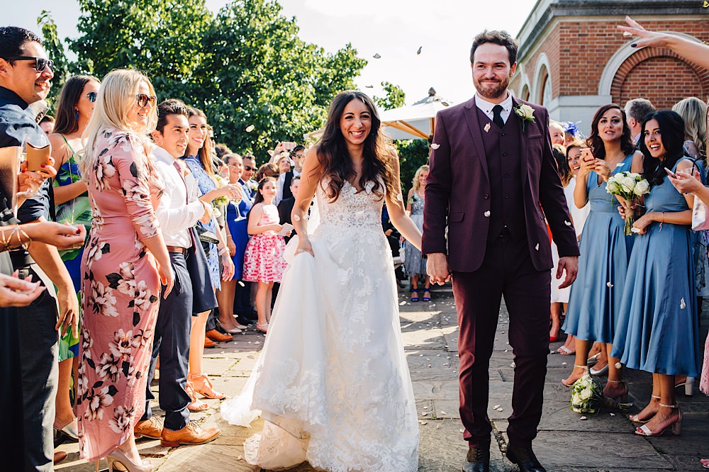 Confetti Throw Great Fosters Wedding Roo Stain Photography