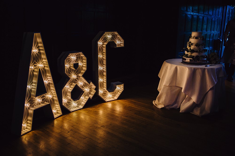 Letter Lights Lighting Great Fosters Wedding Roo Stain Photography