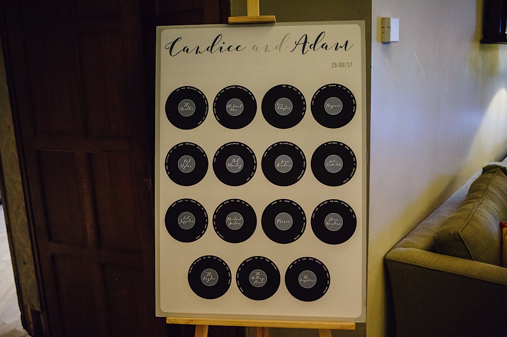Records Music Seating Plan Table Chart Great Fosters Wedding Roo Stain Photography