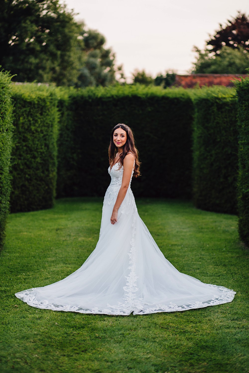 Bride Bridal Lace Dress Gown Veil Essense of Australia Great Fosters Wedding Roo Stain Photography