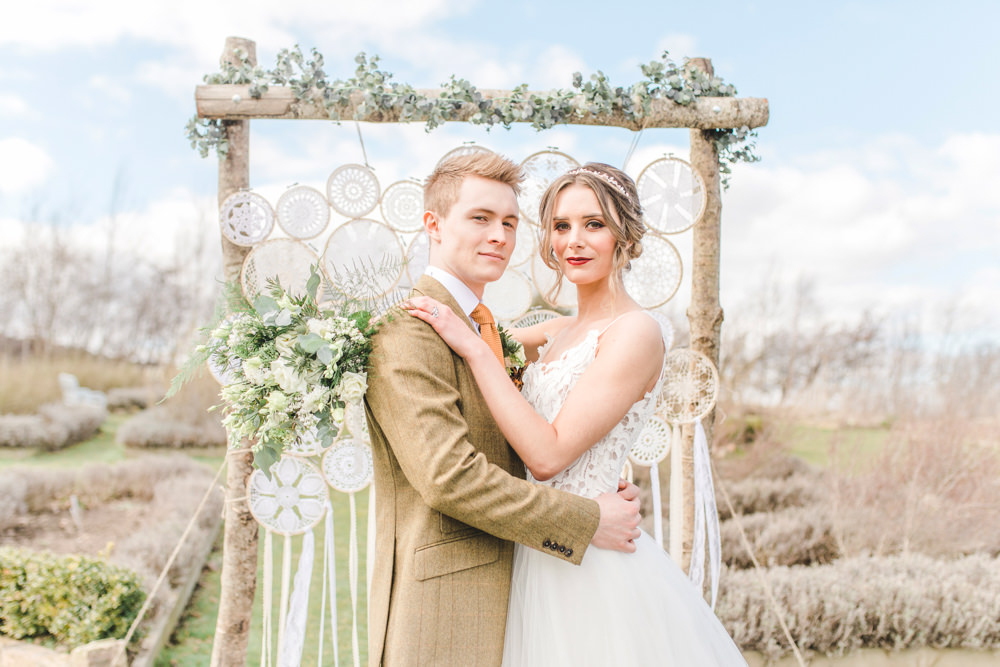 Backdrop Ceremony Wall Embroidery Hoop Dream Catchers Bohemian Greenhouse Wedding Ideas Secret Herb Garden Siobhan Stewart Photography