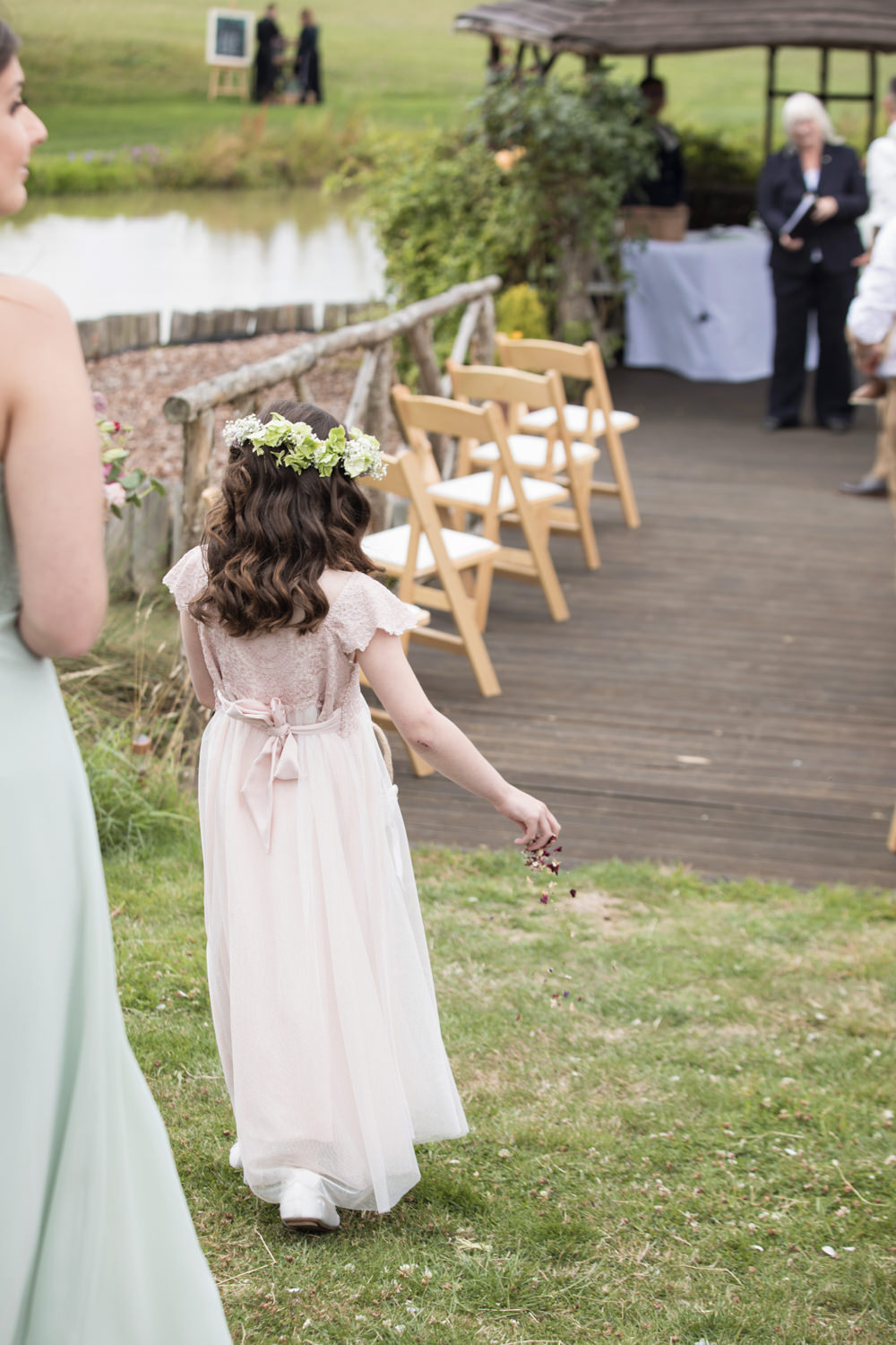 Flower Girl Petal Basket Aisle Ceremony House Meadow Wedding Kerry Ann Duffy Photography