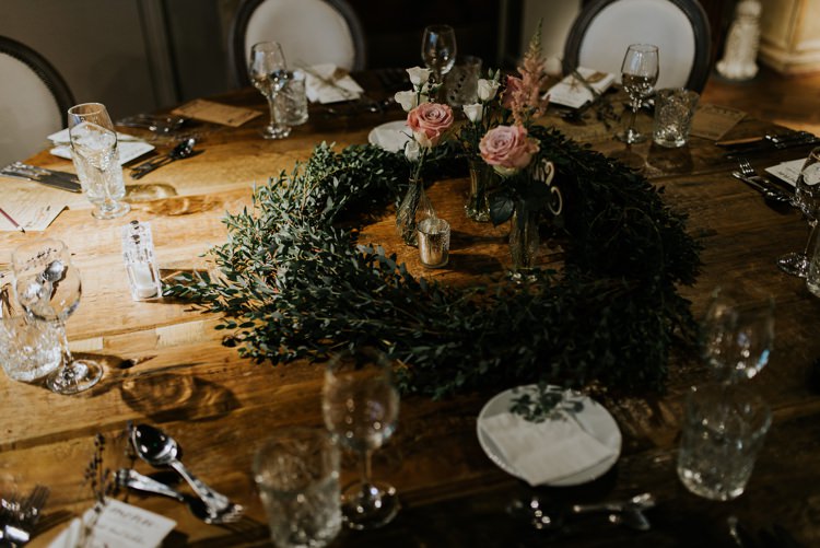 Cut Glass Bud Vase Rose Table Centre Foliage Ring Le Petit Chateau Wedding Chris Randle Photography