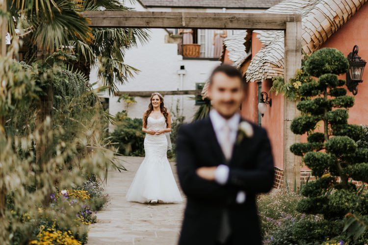 Bride Bridal Fishtail Sweetheart Neckline First Look Le Petit Chateau Wedding Chris Randle Photography