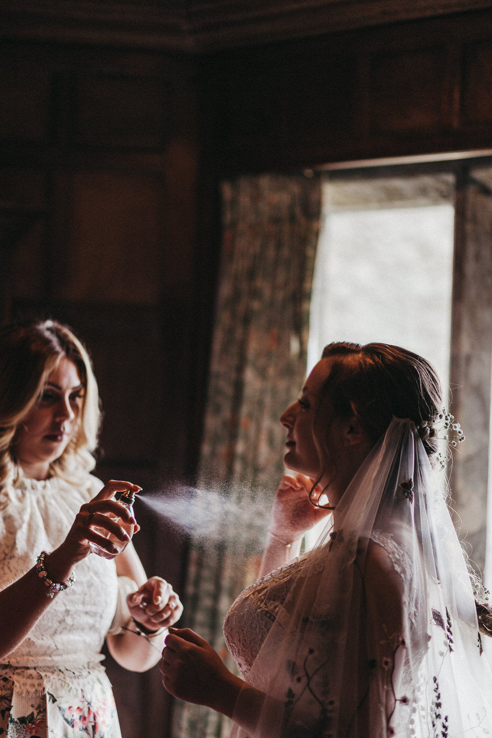 Bride Bridal Lace Strappy Dress Gown Veil Gypsophila Lympne Castle Wedding Kev Elkins Photography
