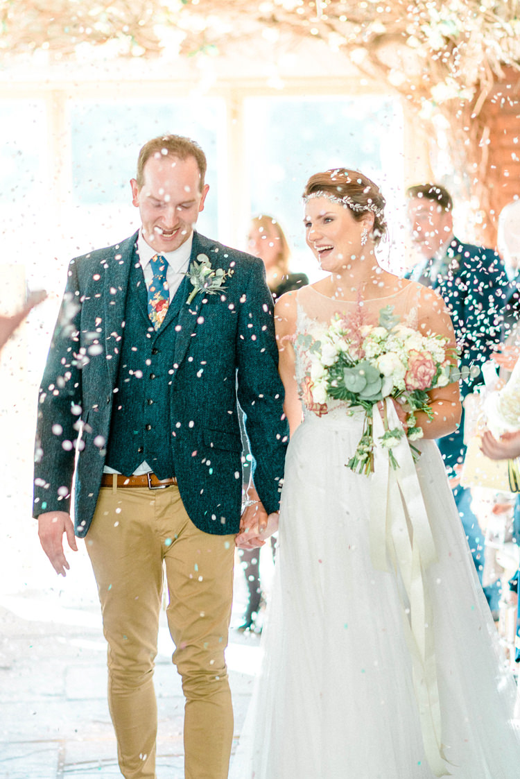 Confetti Throw Newton Hall Wedding Sarah-Jane Ethan Photography